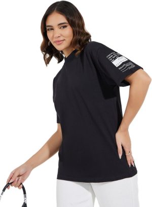 Styli Womene Cotton Jersey Regular Fit Printed T-Shirt