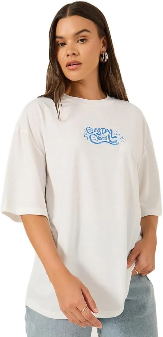 Styli Womens Embroidered Short Sleeve Oversized T Shirt jpg