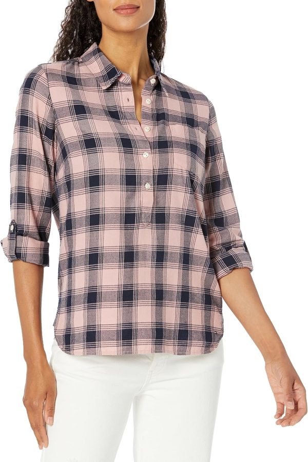Tommy Hilfiger womens Tommy Hilfiger Women's Popover Stripe Shirt Blouse