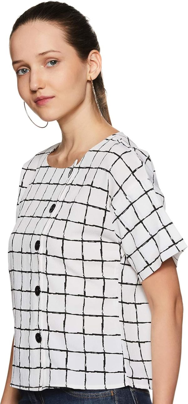 ⁦KRAVE Women's Checkered Regular Top⁩ - الصورة ⁦3⁩