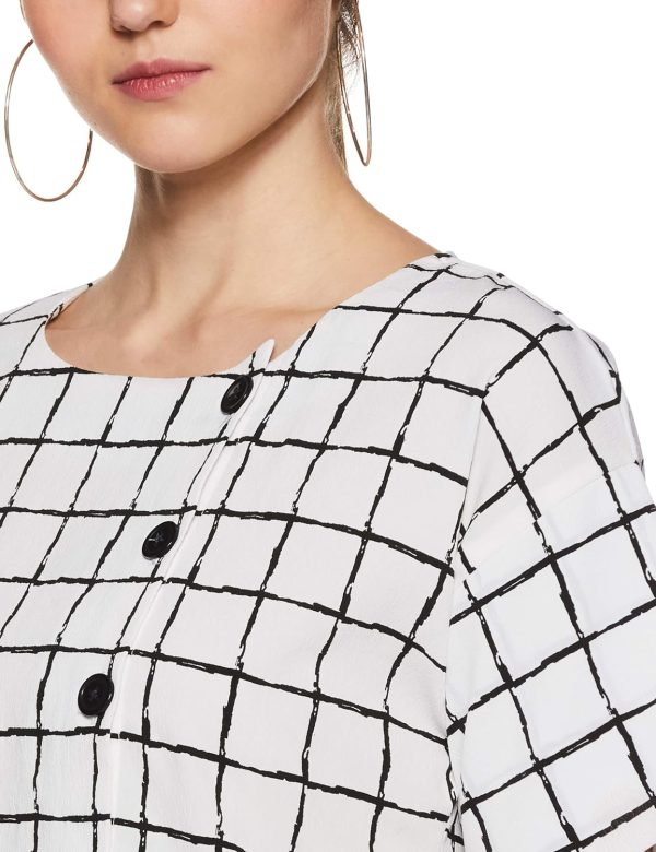 ⁦KRAVE Women's Checkered Regular Top⁩ - الصورة ⁦4⁩