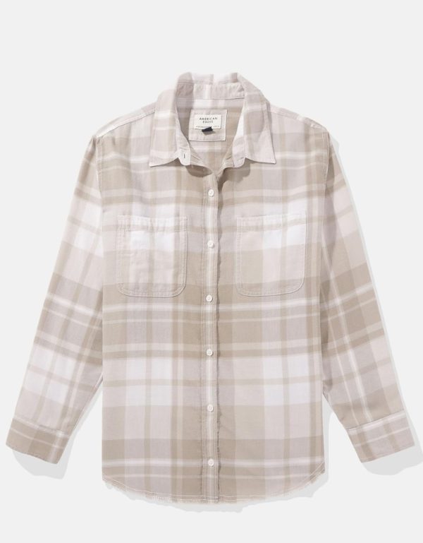 ⁦American Eagle Women Plaid Button-Up Shirt⁩ - الصورة ⁦3⁩