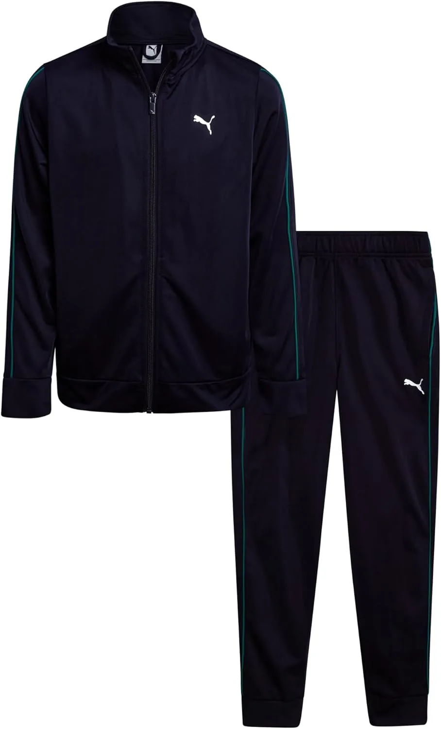 PUMA Boys' Pants Set - 2 Piece Tricot Athletic Zip Up Jacket Sweatshirt and Active Jogger Pants - Boys Activewear Set (4-16), Size