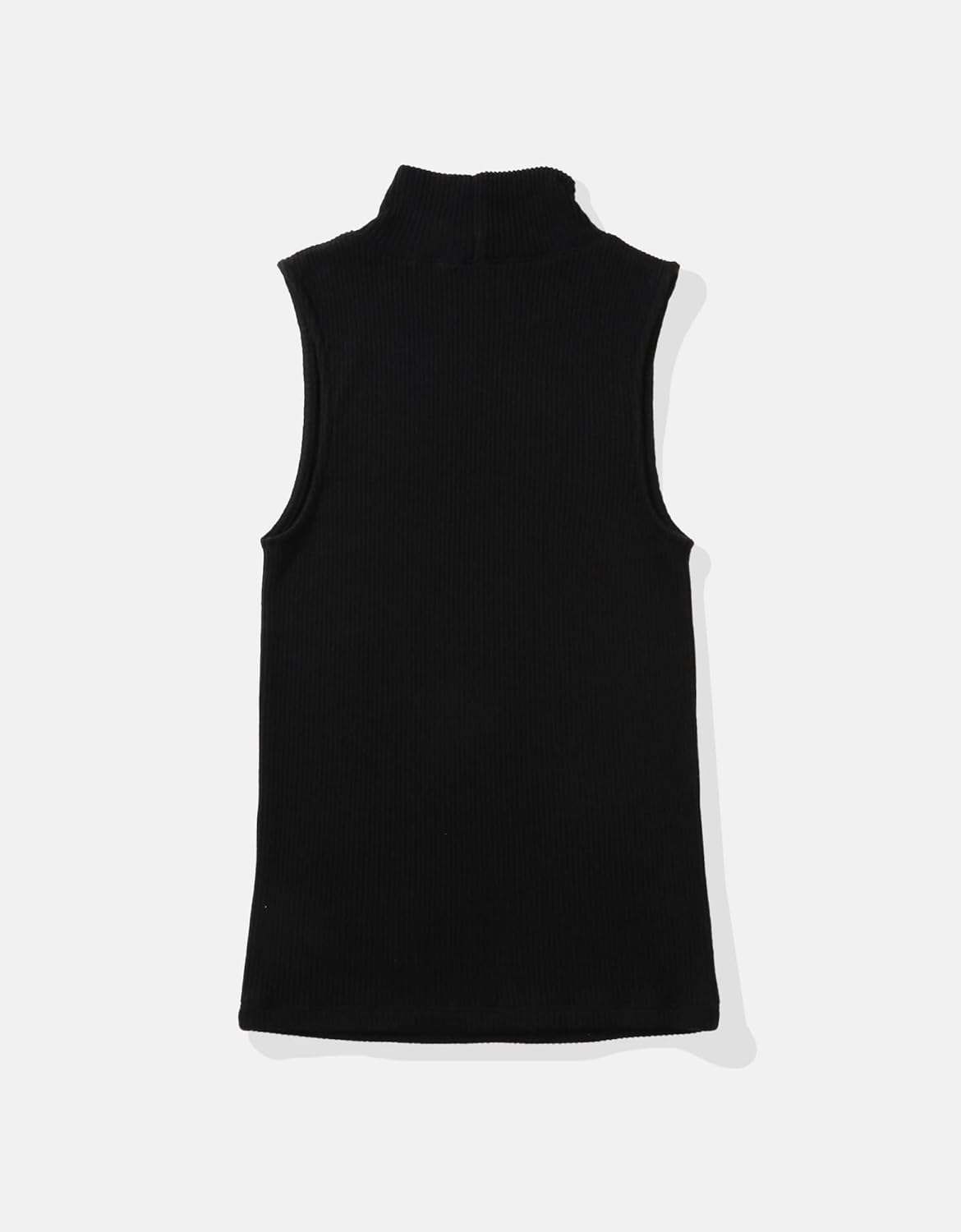 American Eagle Women's Ribbed Mock Neck Tank Top L Black 2 American Eagle Women's Ribbed Mock Neck Tank Top L Black - الصورة 2