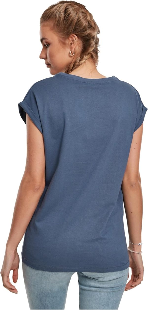 ⁦Urban Classics Womens Ladies Extended Shoulder Tee Basic T-Shirt with Capsleeves, Shortsleeve T-Shirt Top with Crew Neck (pack of 1)⁩ - الصورة ⁦4⁩