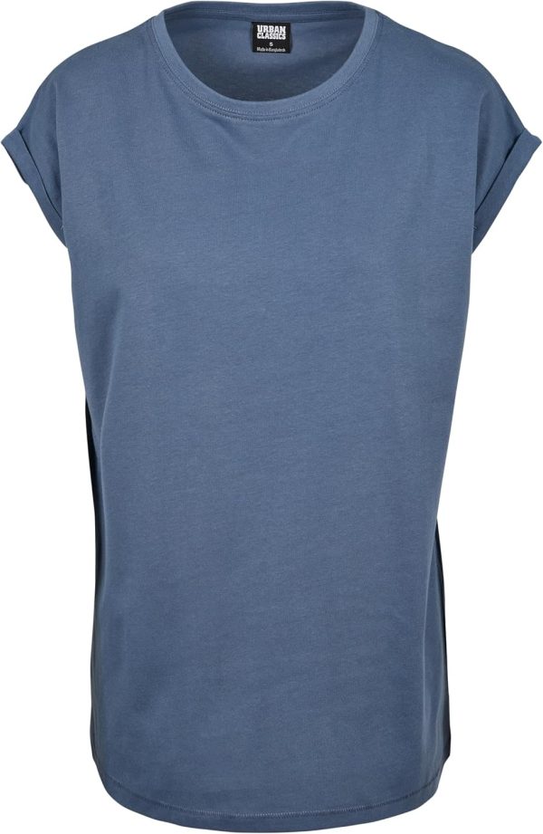 ⁦Urban Classics Womens Ladies Extended Shoulder Tee Basic T-Shirt with Capsleeves, Shortsleeve T-Shirt Top with Crew Neck (pack of 1)⁩ - الصورة ⁦5⁩