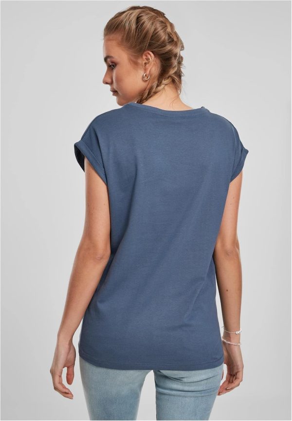 ⁦Urban Classics Womens Ladies Extended Shoulder Tee Basic T-Shirt with Capsleeves, Shortsleeve T-Shirt Top with Crew Neck (pack of 1)⁩ - الصورة ⁦8⁩