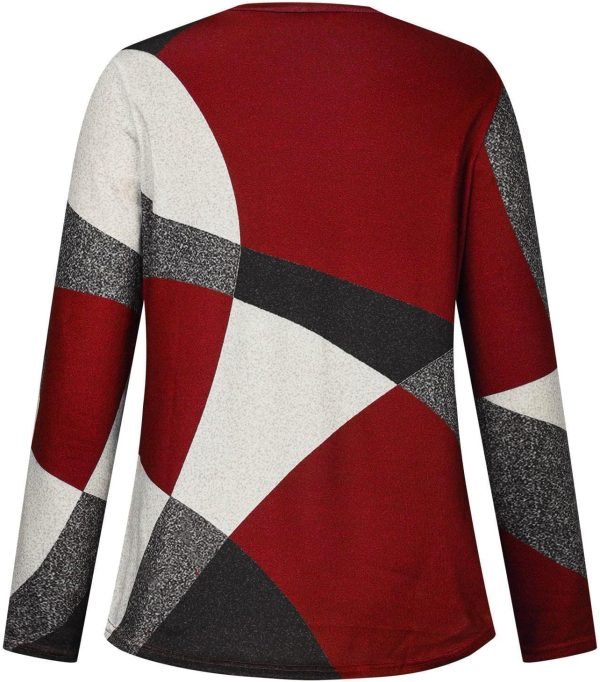 ⁦HONGDAO Women Tunics Tops Ladies Casual Shirts Long Sleeve Pullover Blouses Loose Fitting Tees Fashion Clothing Sweatshirts⁩ - الصورة ⁦5⁩
