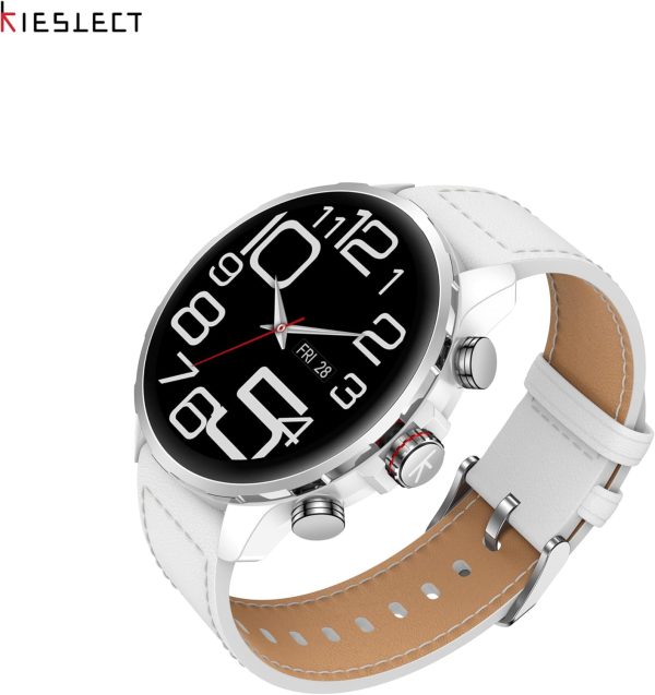 ⁦Kieslect Smartwatch Kr 3 White 47mm, 1.5" AMOLED HD, GPS, Bluetooth Call & Text, 178 Sports Modes, Health, Fitness & Sleep Tracker, 5ATM Waterproof Fit Men and Women (White)⁩ - الصورة ⁦3⁩