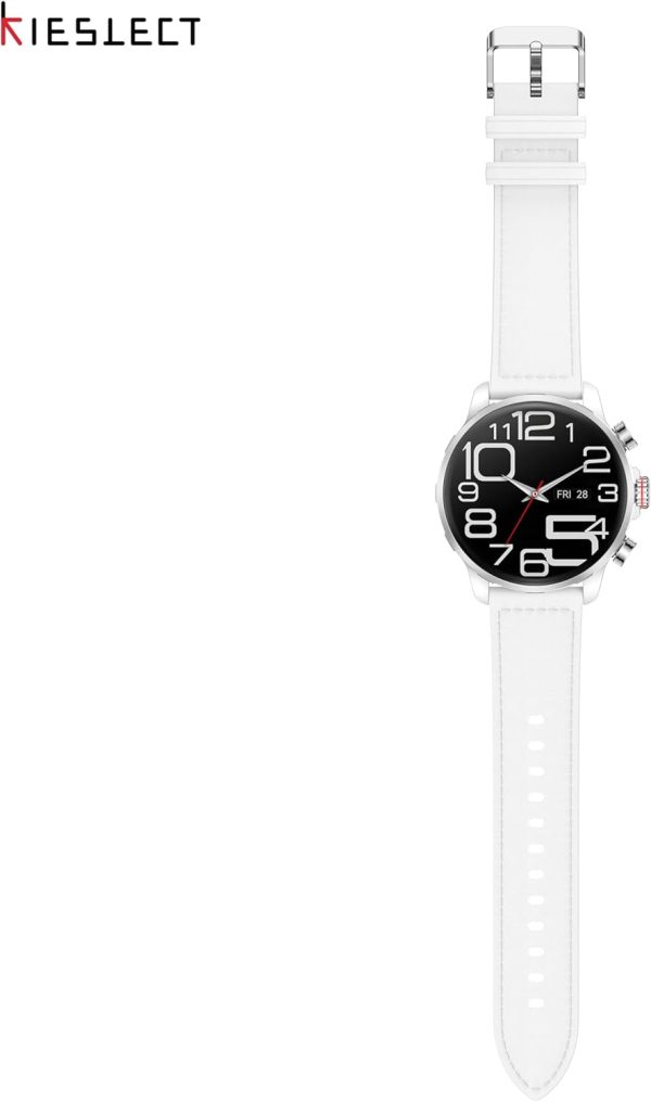 ⁦Kieslect Smartwatch Kr 3 White 47mm, 1.5" AMOLED HD, GPS, Bluetooth Call & Text, 178 Sports Modes, Health, Fitness & Sleep Tracker, 5ATM Waterproof Fit Men and Women (White)⁩ - الصورة ⁦6⁩