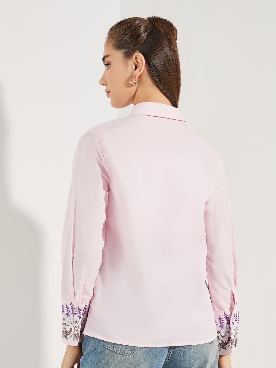Styli Women 7008698647 Embroidery Detail Cuffed Long Sleeve Shirt 5 Styli Women 7008698647 Embroidery Detail Cuffed Long Sleeve Shirt - الصورة 5