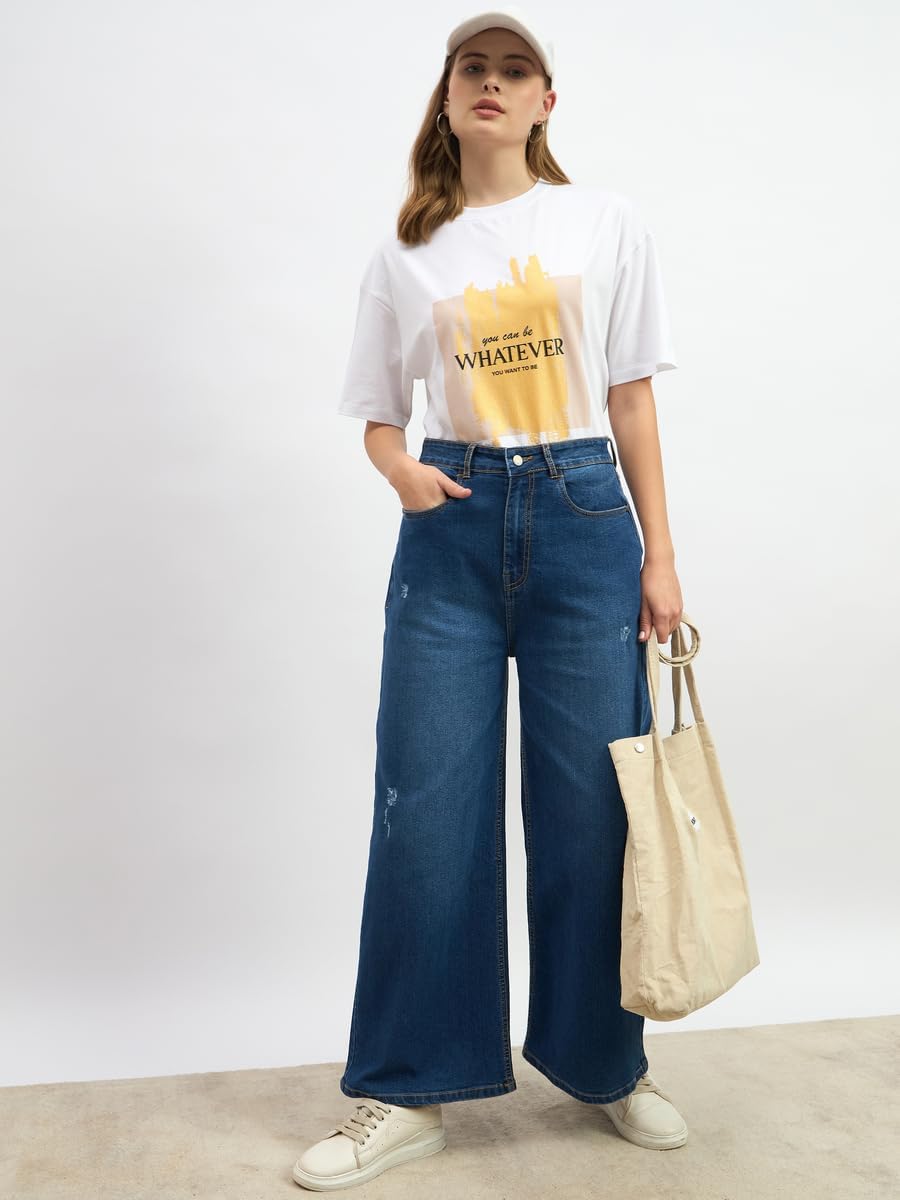 Styli Women's Slogan Print Round Neck Oversized T-Shirt 2 Styli Women's Slogan Print Round Neck Oversized T-Shirt - الصورة 2