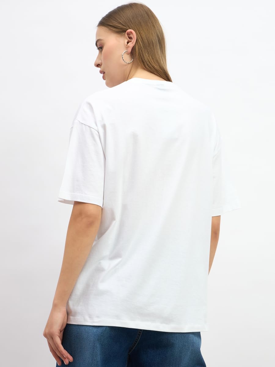 Styli Women's Slogan Print Round Neck Oversized T-Shirt 6 Styli Women's Slogan Print Round Neck Oversized T-Shirt - الصورة 6