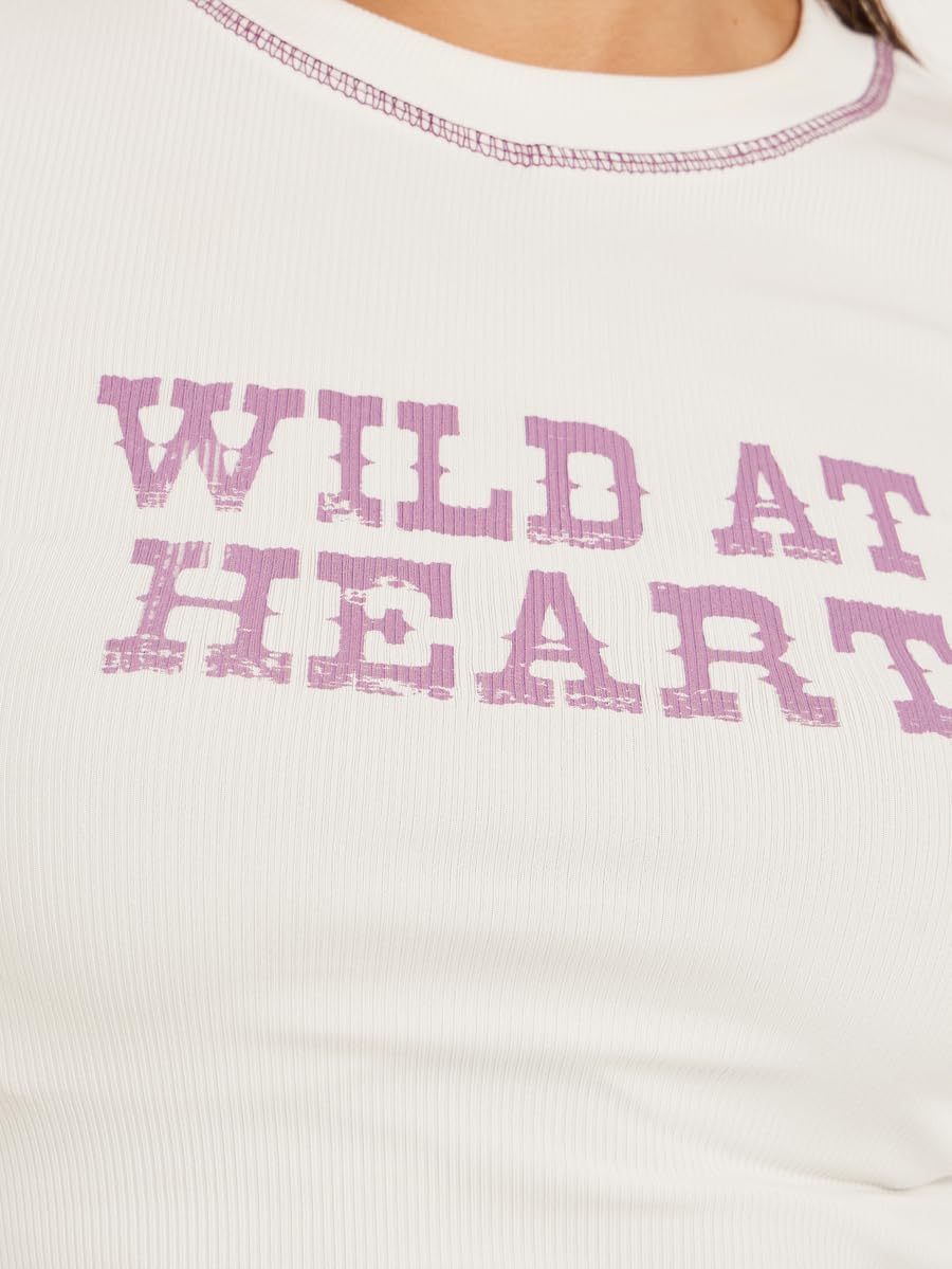 Styli Women's Slogan Print Contrast Stitch Fitted T-Shirt 4 Styli Women's Slogan Print Contrast Stitch Fitted T-Shirt - الصورة 4