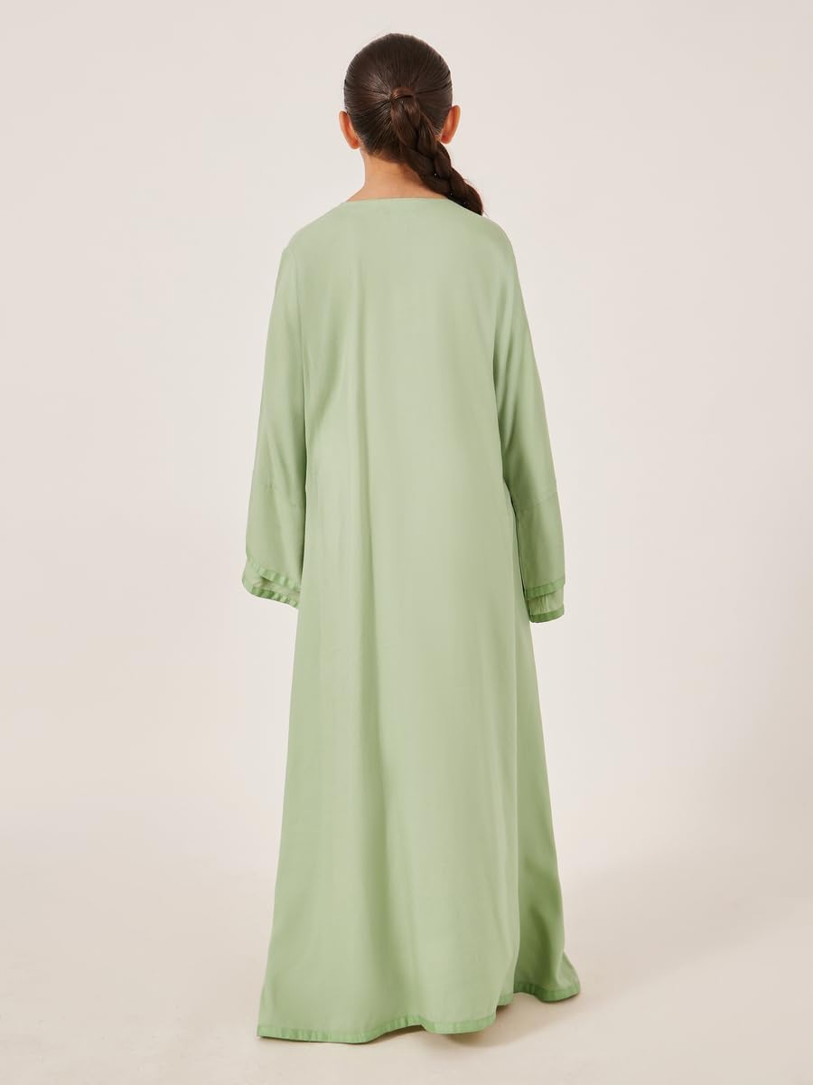 Styli Girls Embroidered Bell Sleeves Maxi Dress 5 Styli Girls Embroidered Bell Sleeves Maxi Dress - الصورة 5