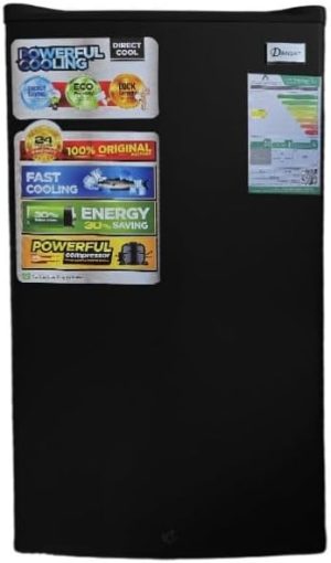 Dans Single Door Refrigerator, 83L, Black, Model DNFS140R-B