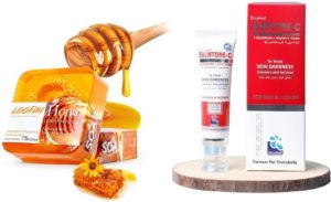 Eventone-C Skin Whitening Cream & Handmade Essential Oil Honey Soap – Pack of 2 | Deep Cleansing & Skin Brightening Duo | Glutathione + Vitamin C | Natural Honey for Acne & Dark Spots