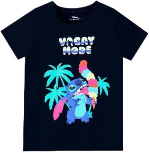 Disney Girls Disney Stitch Vacay Mode Kids Girls Short Sleeves T-Shirt Western (pack of 1)
