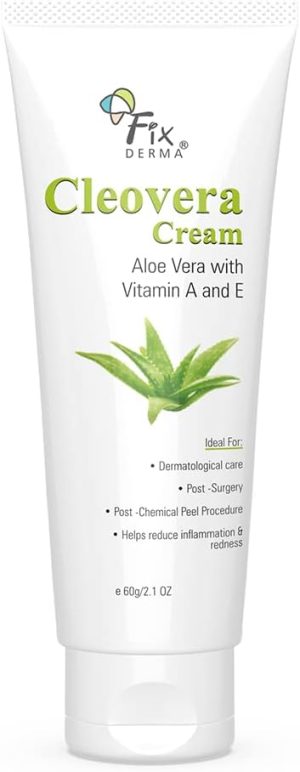 Fixderma Cleovera cream, Skin moisturizer with Aloe vera, reduces inflammation & redness, soothing & hydrating cream, Post surgery, after shaving & waxing cream, Paraben free- 60gm