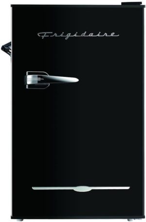 FRIGIDAIRE EFR376-BLACK 3.2 Cu Ft Black Retro Bar Fridge with Side Bottle Opener