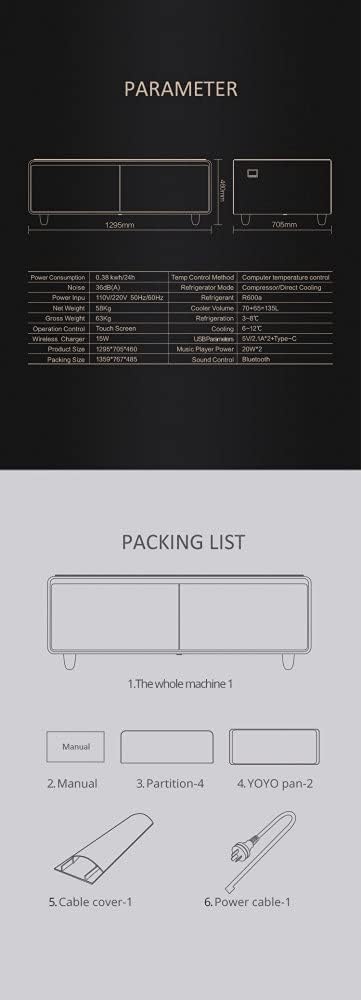 Smart Cabinet with Compact Refrigerator (130L, White) 4 Smart Cabinet with Compact Refrigerator (130L, White) - الصورة 4