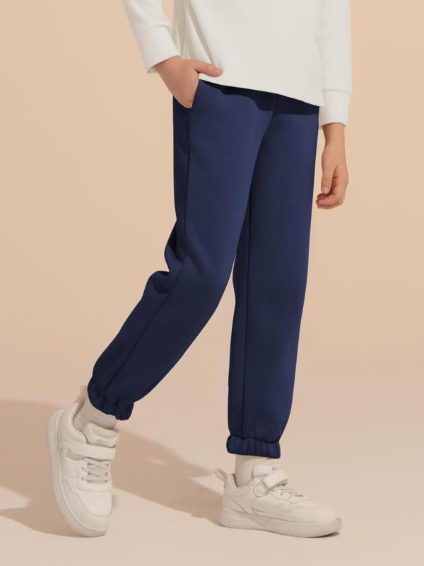 ⁦Haloumoning Boys Fleece Sweatpants Kids Elastic Waist Casual Joggers Active Athletic Pants with Pockets 5-14Y⁩ - الصورة ⁦2⁩