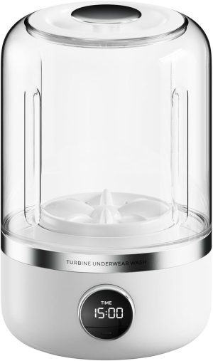 Mini Portable Washing Machine,1.2L Compact Washer for Small Loads,Ideal for Washing Underwear,Socks,and Delicates,Perfect for Apartments,Hotels,Travel,Energy Efficient,Space-Saving,Easy to Use(White)