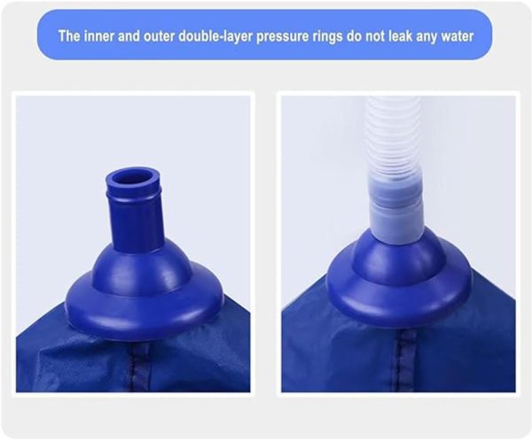 ⁦1 pcs Air Conditioner Cleaning Cover,Split Cleaning Kit,Funnel Shape Split AC Cleaning Cover Bag with Water Pipe Wall Mounted Air Conditioning Cleaning Kit for Household AC Units(blue)⁩ - الصورة ⁦3⁩