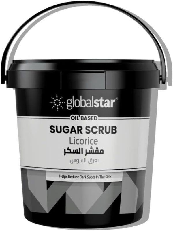 Global Star Oil Sugar Scrub with Licorice 600ml - Brightening and Hydrating Body Scrub for Soft, Glowing Skin
