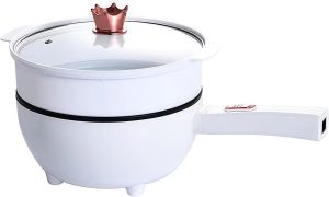 CCOVERY 3.5L Electric Hot Pot,Double-flavor Hot Pot,with Steamer & Temperature Control,Two Power Adjustments Multifunctional Non-stick Pot, Portable Saucepan Electric Cooking Pot