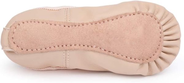⁦Toddler Ballet Shoes for Girls Baby Ballet Slippers Leather Full Sole Women Ballerina Dance Shoes⁩ - الصورة ⁦5⁩