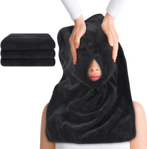 SINLAND Microfiber Esthetician Towels for Facials Mask Removing Face Wrap Soft Facial Cloth with Split Design Spa Towels for Facial Steam Massage and Cleansing