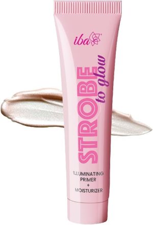 Iba Strobe to Glow Illuminating Primer + Moisturizer, 25gm | Skin Radiance Cream + Highlighter for Face | For Dewy Instant Glow | Boosts Hydration | Enriched Vitamin C | For All Skin Types | Halal