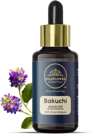 Wildflower Essentials Bakuchi Oil (Babchi) Cold Pressed Pure & Natural for Skin, Hair with Glass Dropper 30ml