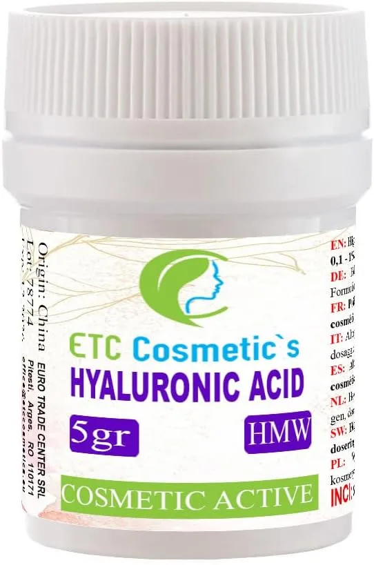 Be-naturally Hyaluronic Acid Powder External Effect 5 g HMW (HIGH Molecular Weight) (HYALURONIC ACID POWDER 5 g) White High Molecular Powder for Making Yourself a Transparent Hyaluronic Serum
