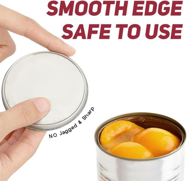 ⁦SYOSI Ergonomic Manual Can Opener - Safe Cut Design, Smooth Edges, Stainless Steel, Larger Knob for Easy Use, Ideal for Fruit Cans & Kitchen Utensils⁩ - الصورة ⁦7⁩