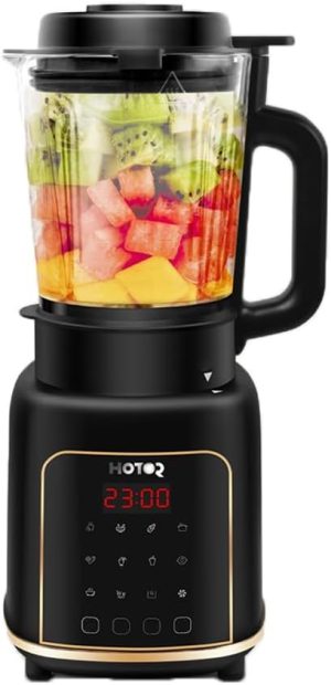 8-in-1 Nut Milk Maker,Blender For Shakes and Smoothies,1200Watts,1.65L Glass Jar,12Functions Including Puree, Crush Ice,Stainless Steel Ice Sabre Blades, with Delay Start/Keep Warm/Boil Water (Black)