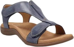 HFAOHO Skin Adjustable Orthotic Sandals Women's Orthopedic Sandals with Arch Support Comfort Casual Flat Bottom Walking Beach Sandals (Beige,40)