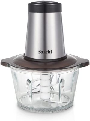 Saachi Stainless Steel Metal Electric Food Chopper with 6 3D Blades and 2 Speed Levels, 350W Multifunctional Chopper for Meat, Vegetables, Fruits, Nuts, 3L NL-CH-566