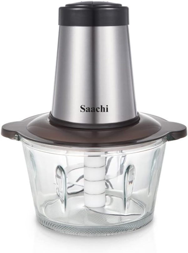 Saachi Stainless Steel Metal Electric Food Chopper with 6 3D Blades and 2 Speed Levels, 350W Multifunctional Chopper for Meat, Vegetables, Fruits, Nuts, 3L NL-CH-566
