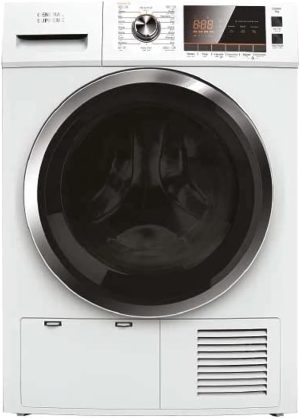 General Supreme Dryer Front Load 8 KG with Condenser 16 Programs, White, GS807W