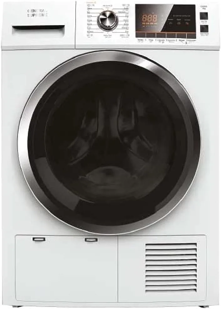 General Supreme Dryer Front Load 8 KG with Condenser 16 Programs, White, GS807W