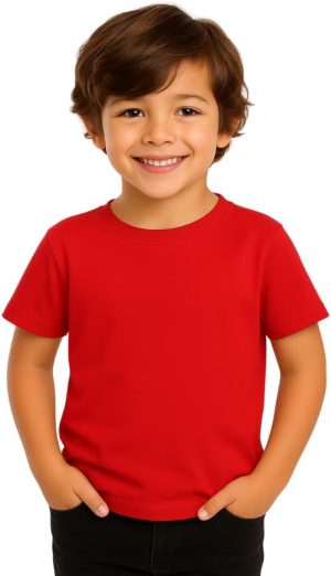 Moneysavers Kids Round Neck boys T Shirt 170 GSM Pure Cotton Basic Colors