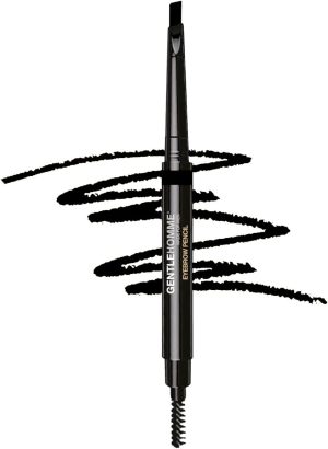 Gentlehomme - Men's 2-in-1 Eyebrow Brush & Pencil - Shape, Define & Fill In - Ultra-Thin, Long-Lasting Black - Vegan