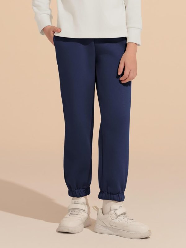 ⁦Haloumoning Boys Fleece Sweatpants Kids Elastic Waist Casual Joggers Active Athletic Pants with Pockets 5-14Y⁩ - الصورة ⁦3⁩