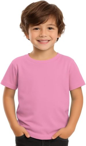 Moneysavers Kids Round Neck boys T Shirt 170 GSM Pure Cotton Basic Colors