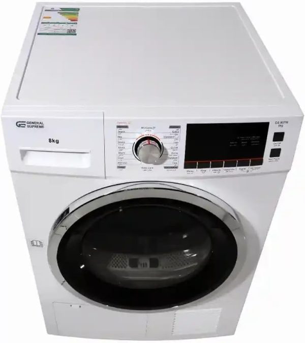 ⁦General Supreme Dryer Front Load 8 KG with Condenser 16 Programs, White, GS807W⁩ - الصورة ⁦6⁩