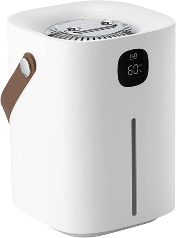KASTWAVE Humidifiers for Bedroom, Portable Cool Mist Humidifiers 2L Top Fill Air Humidifier Dual Nozzle Spray Quiet Smart Ultrasonic Humidifiers for Baby, Home, Large Room with Auto Shut Off(Silver)