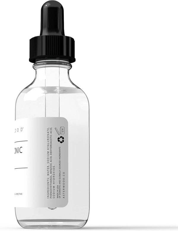 ⁦ASTERWOOD NATURALS Pure Hyaluronic Acid Serum for Face - Plumping, Anti-Aging & Hydrating - Fragrance-Free, Pairs Well with Vitamin C Face Serum & Hylunaric Acid Moisturizer, 29ml/1 oz⁩ - الصورة ⁦7⁩