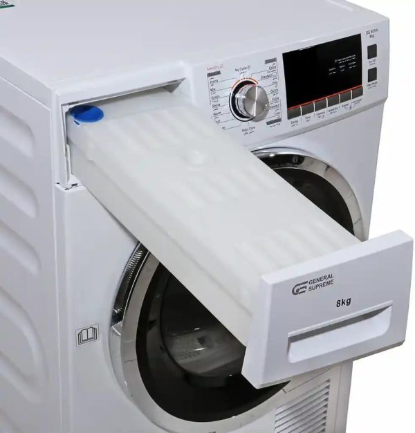 ⁦General Supreme Dryer Front Load 8 KG with Condenser 16 Programs, White, GS807W⁩ - الصورة ⁦7⁩